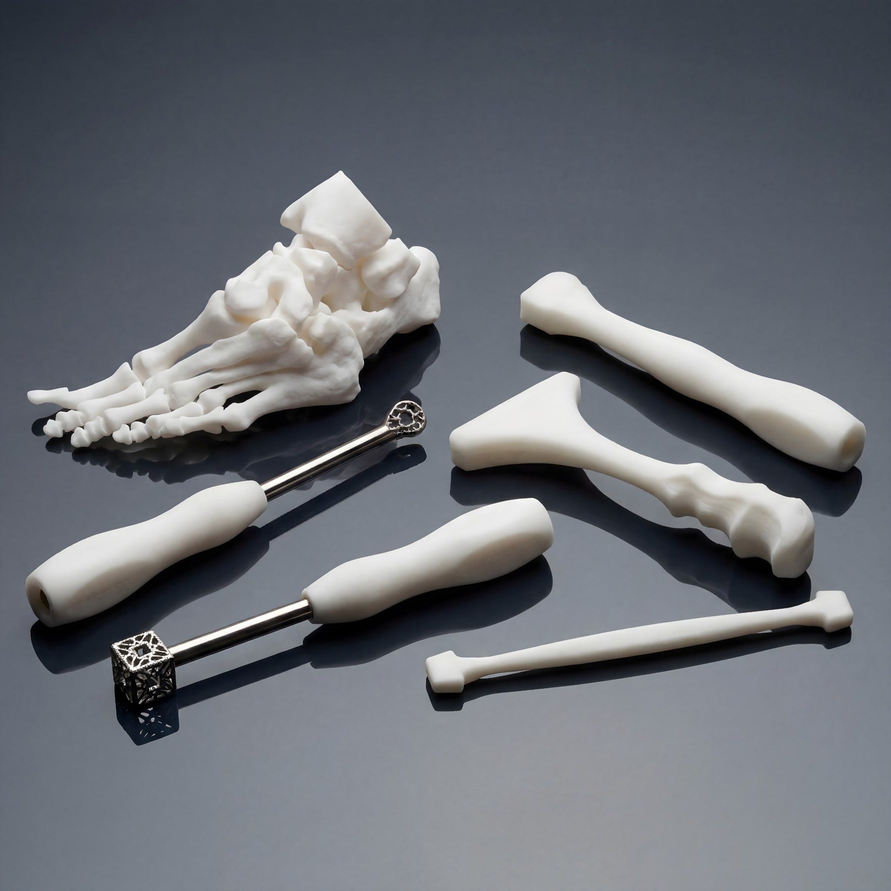 3D-gedrucktes Fußmodell und orthopädische Formteile als Fertigungsbeispiel